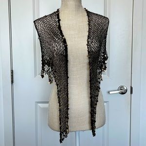 Lacy black shawl with beads